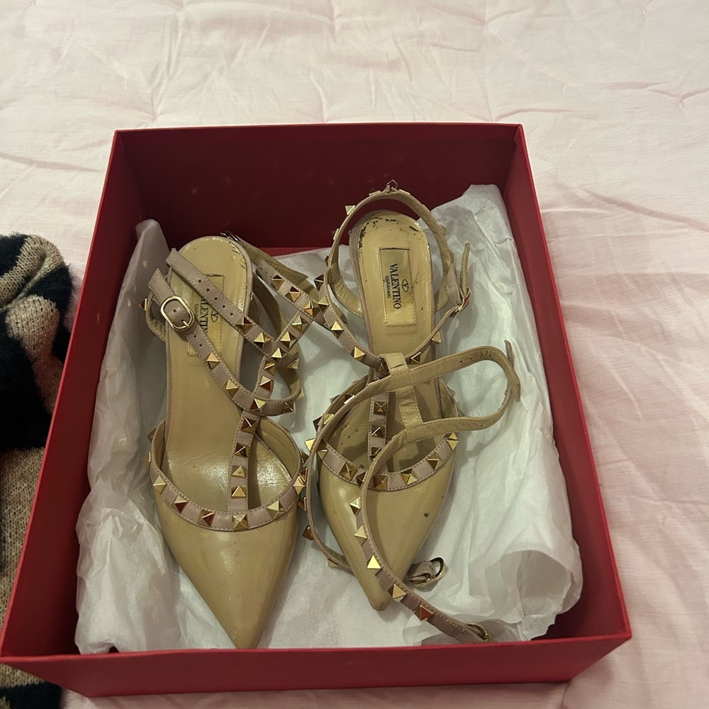 Valentino Beige Studded Women's Shoes